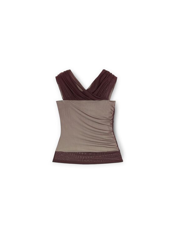 Motivi Motivi T-Shirt G013W003475N022 Brązowy Slim Fit