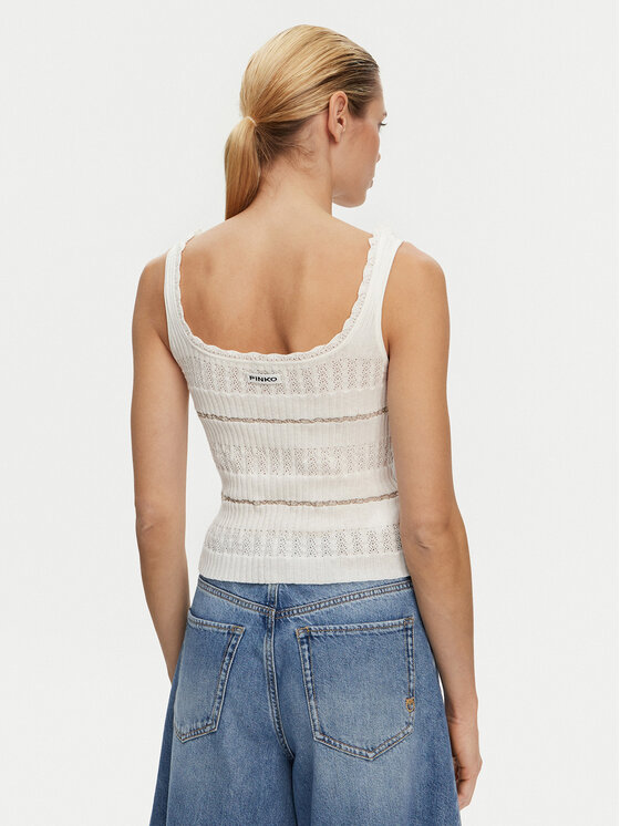 PINKO PINKO Top 104736 A2FC Biały Regular Fit