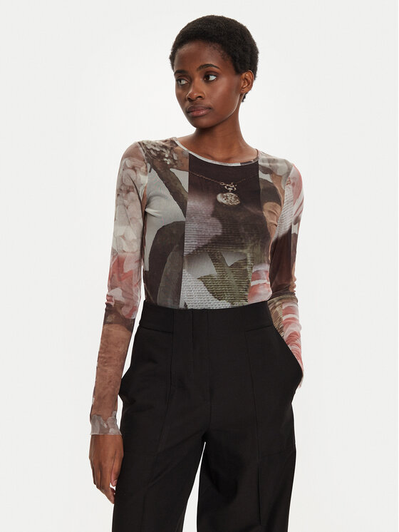 Desigual Desigual Μπλουζάκι Carson 24WWTK59 Καφέ Regular Fit