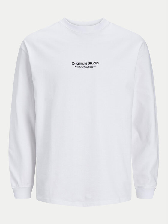 Jack&Jones Jack&Jones Majica dugih rukava Vesterbro 12251775 Bijela Loose Fit