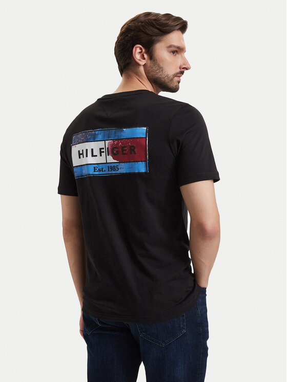 Tommy Hilfiger Tommy Hilfiger T-Shirt MW0MW44876 Czarny Regular Fit