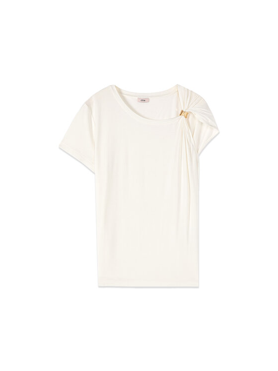 Oltre Oltre T-Shirt G046J004570N011 Biały Regular Fit