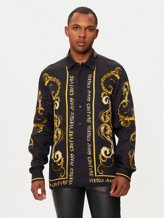 Versace Jeans Couture Košeľa 77GAL2RC Čierna Regular Fit