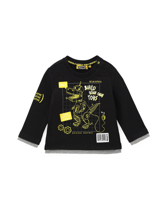 Original Marines Original Marines Тениска с дълъг ръкав DCA0705NM Черен Regular Fit