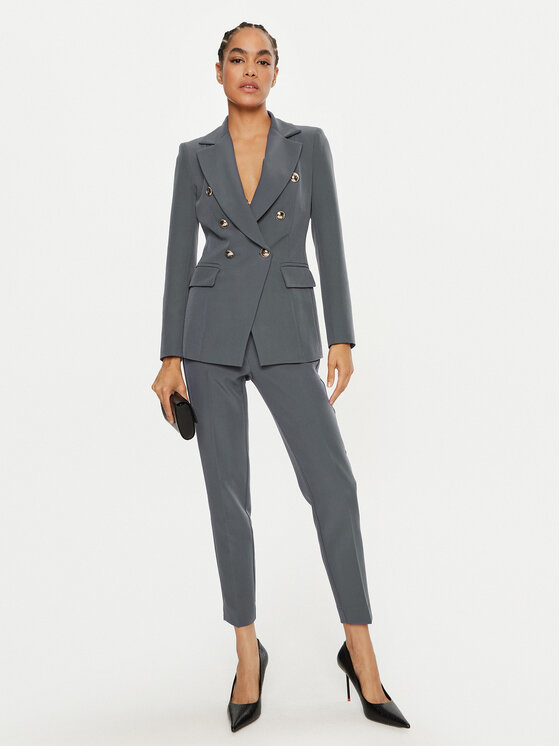 Maryley Maryley Штани з тканини 24IB52Z/M19/43ST Сірий Regular Fit