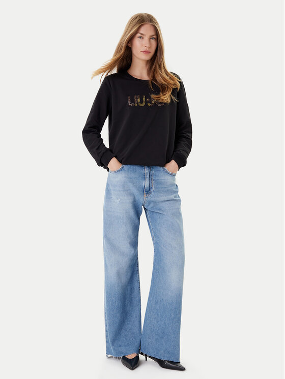 Liu Jo Sport Liu Jo Sport Μπλούζα Ecs Felpa Chiusa TF5196 FS090 Μαύρο Regular Fit