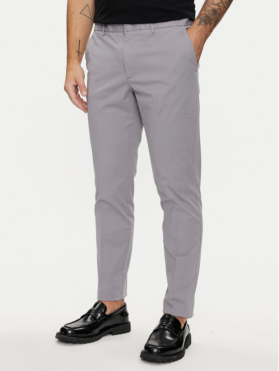 BOSS Boss Chino nohavice Kaito1 50487966 Sivá Slim Fit