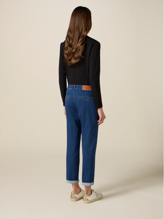 Oltre Oltre Jeansy P576R109133N024 Niebieski Boxy Fit
