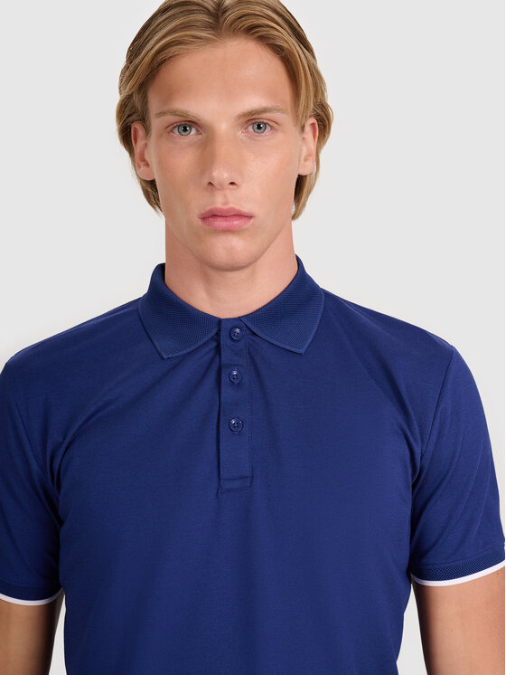 4F 4F Polo MIDSHOP TEXTILE Granatowy Regular Fit