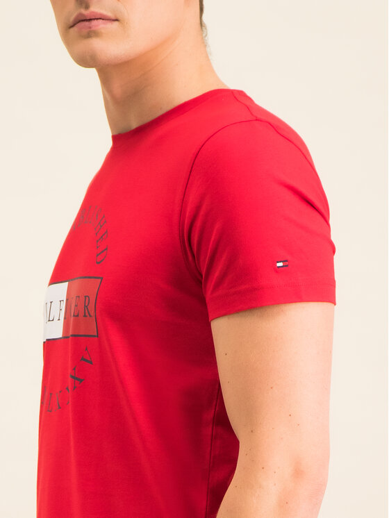Tommy Hilfiger Tommy Hilfiger T-Shirt Corp Circular Tee MW0MW12532 Κόκκινο Regular Fit
