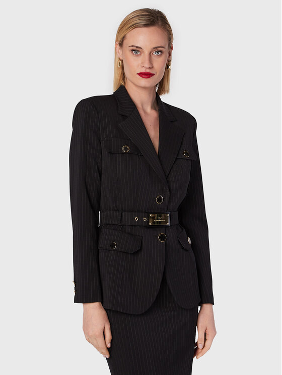 Elisabetta Franchi Blazer GI-066-27E2-V640 Negru Slim Fit Blazer imagine noua