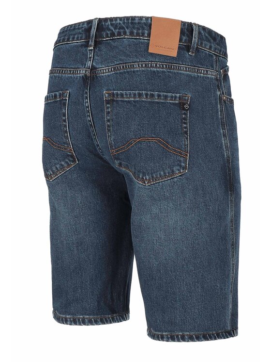 Volcano Volcano Szorty jeansowe E-NER Granatowy Regular Fit