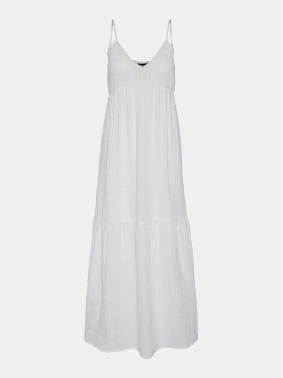 Pieces Pieces Лятна рокля Astina 17148071 Бял Regular Fit