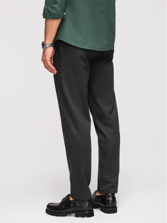 Ombre Ombre Chinosy OM-PACP-0294 Czarny Slim Fit