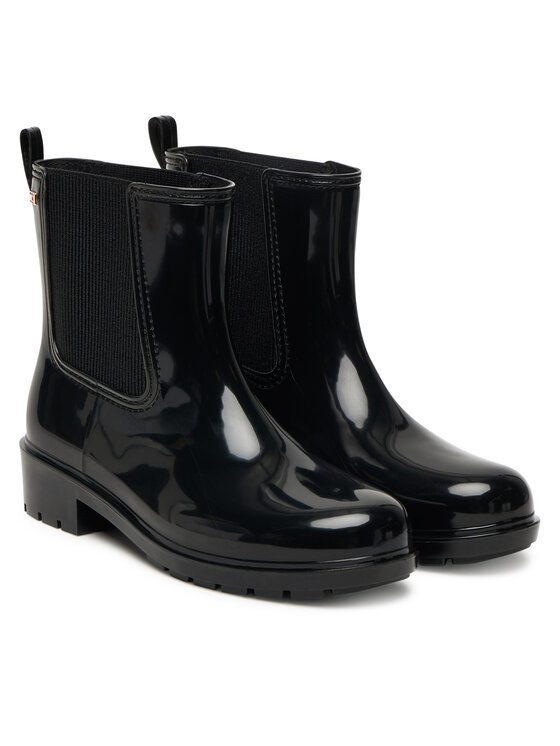 Tommy Hilfiger Tommy Hilfiger Gumene čizme Flag Hardware FW0FW08966 Crna
