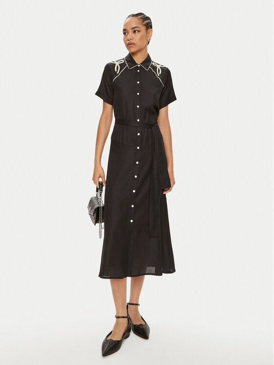 PINKO Pinko Haljina košulja Encanto 103745 A1XM Crna Regular Fit