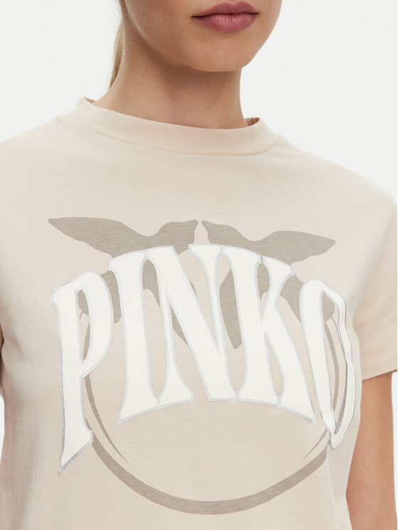 PINKO PINKO Marškinėliai Start 101752 A2CT Smėlio Regular Fit