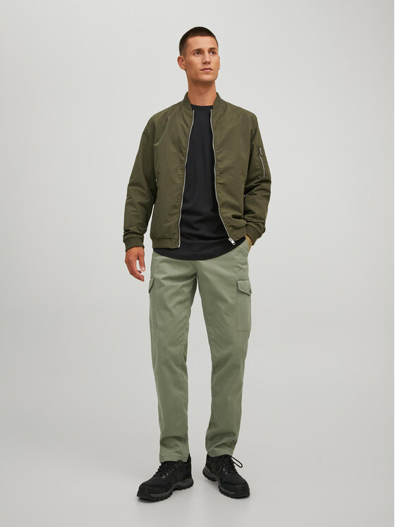 Jack & Jones Jack & Jones Kalhoty z materiálu Ollie 12224001 Zelená Regular Fit