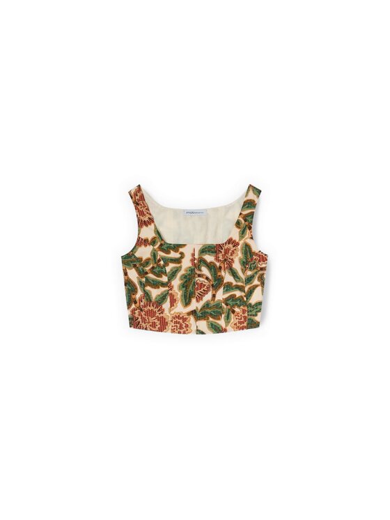 Motivi Motivi Top D083Q000599N001 Kremowy Cropp Fit