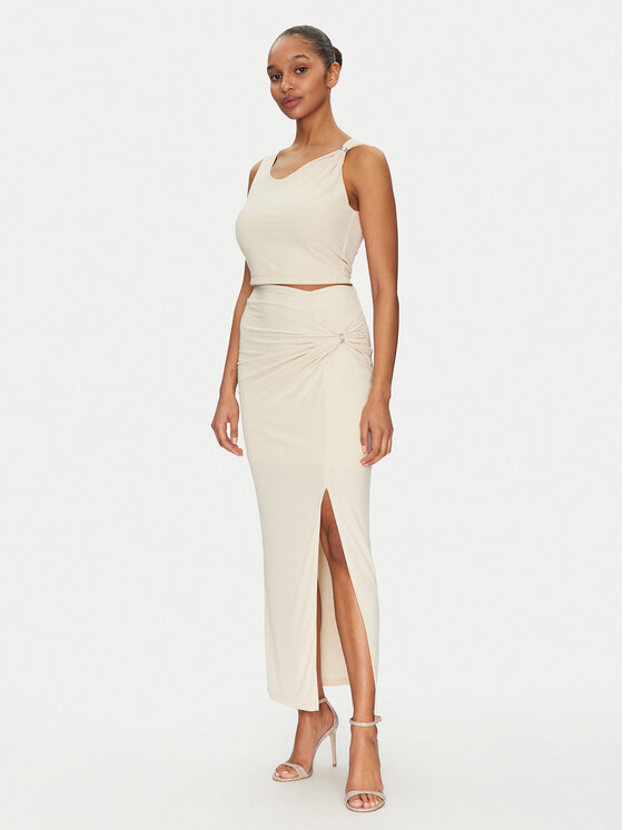 Guess Guess Marškinėliai W5GP22 KAQL2 Smėlio Regular Fit