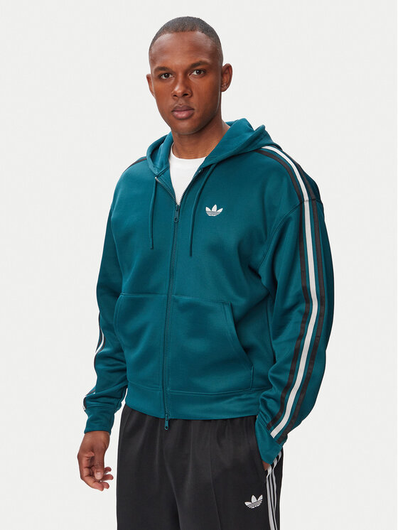 adidas Hanorac adicolor Spacer KS7423 Verde închis Oversize