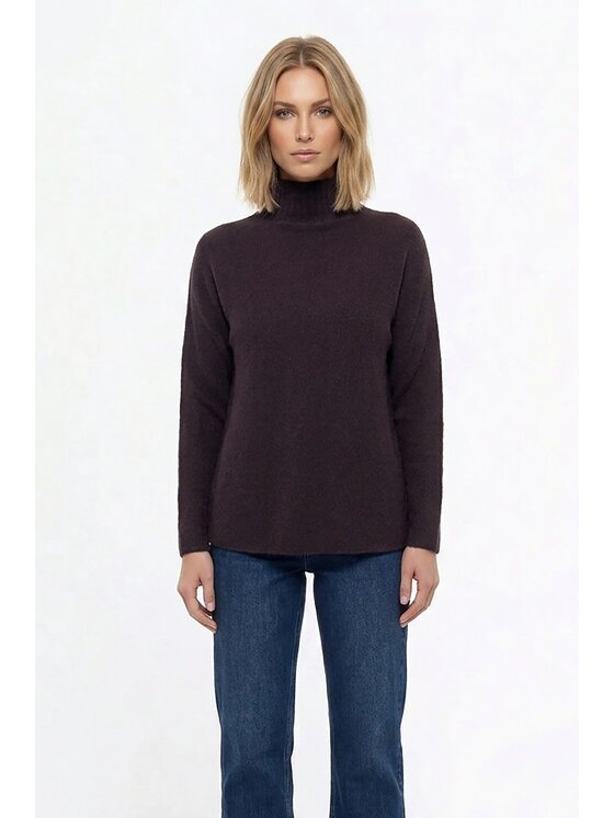 FIGL FIGL Sweter M1290 Brązowy Regular Fit