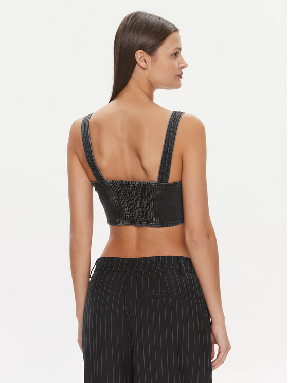 Tommy Jeans Tommy Jeans Top Bustier Top Ah7185 DW0DW17699 Czarny Slim Fit