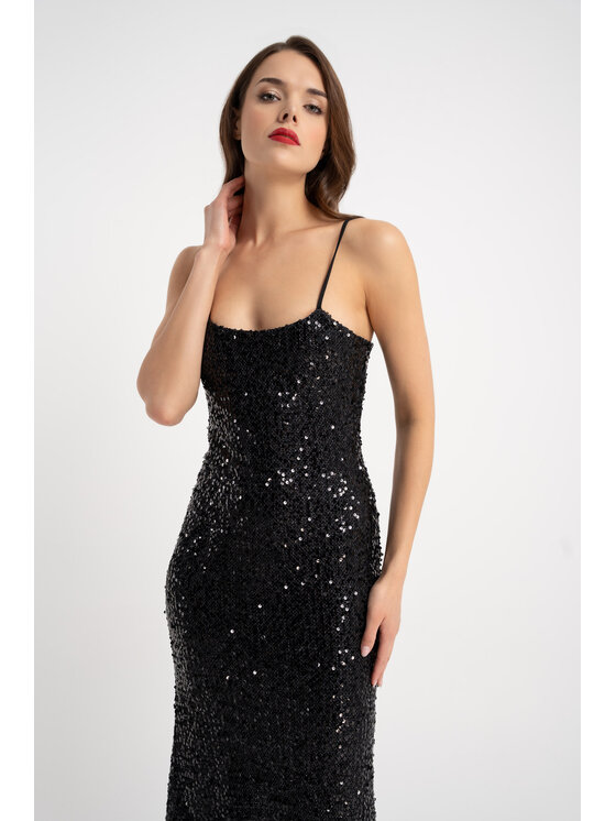 CLICK CLICK Φόρεμα βραδινό 60-6173 Μαύρο Slim Fit