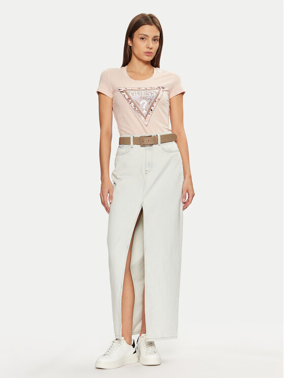 Guess Guess Tričko W5RI22 J1314 Écru Regular Fit