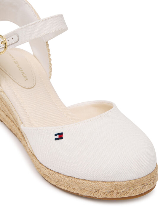 Tommy Hilfiger Tommy Hilfiger Espadrilles Mid Wedge Espad Closed Toe FW0FW09233 Écru