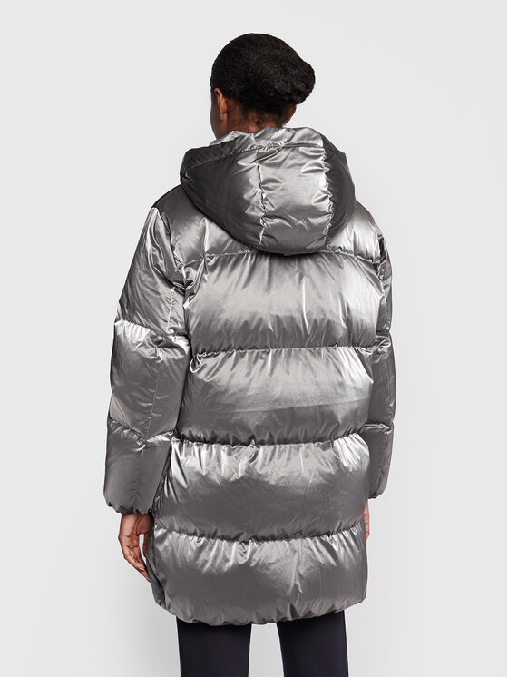 Tommy Hilfiger Tommy Hilfiger Pernata jakna Metallic WW0WW35935 Srebrna Loose Fit