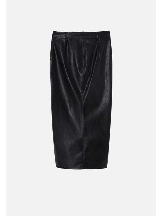 PINKO Pinko Φούστα GINOCCHIERA GONNA SIMILPELLE Μαύρο Regular Fit