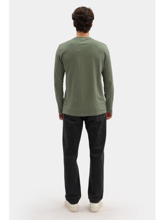 Mustang Mustang Longsleeve Style Arlington Zielony Regular Fit