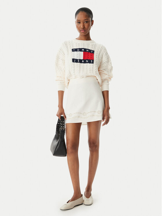 Tommy Jeans Tommy Jeans Mini sukňa DW0DW22297 Biela Regular Fit