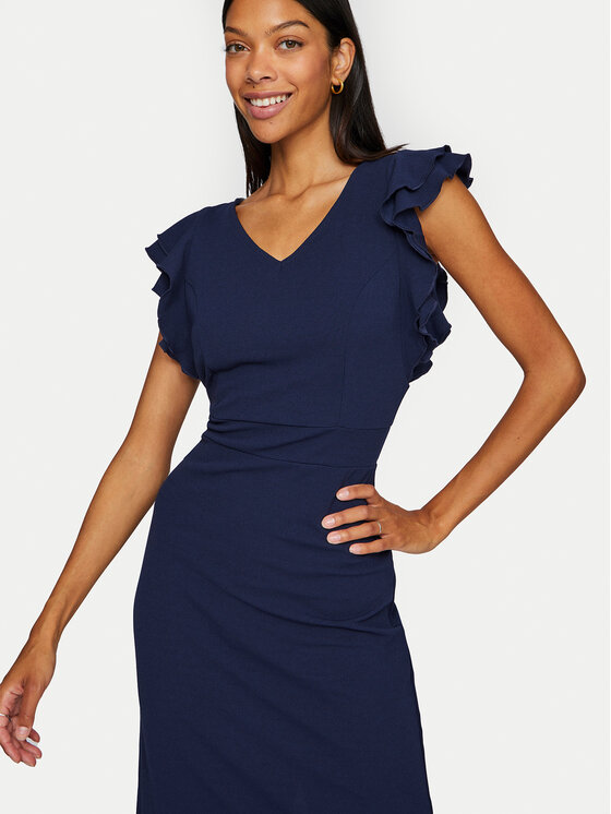 Vila Vila Sukienka koktajlowa Clara 14100344 Granatowy Slim Fit