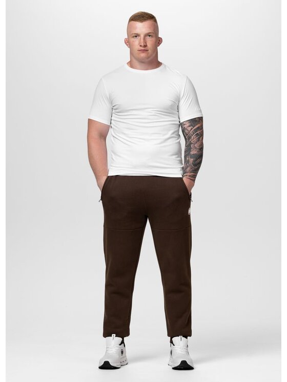 PITBULL PITBULL Spodnie dresowe SMALL LOGO HD Brązowy Regular Fit