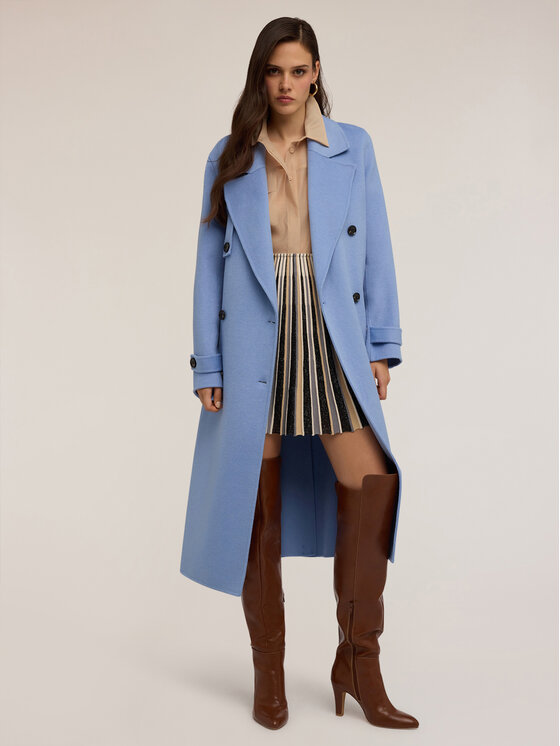 Motivi Motivi Cappotto 0082Q100623N004 Turchese Regular Fit