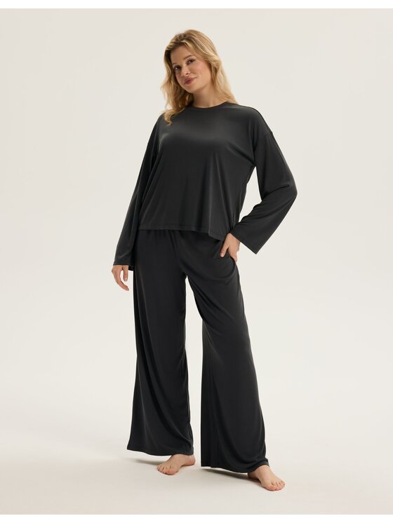 Esotiq Esotiq Bluzka 43913 Szary Regular Fit