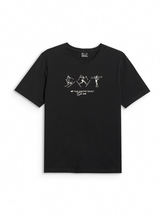 4F 4F T-Shirt WINTER CLUB Czarny Regular Fit