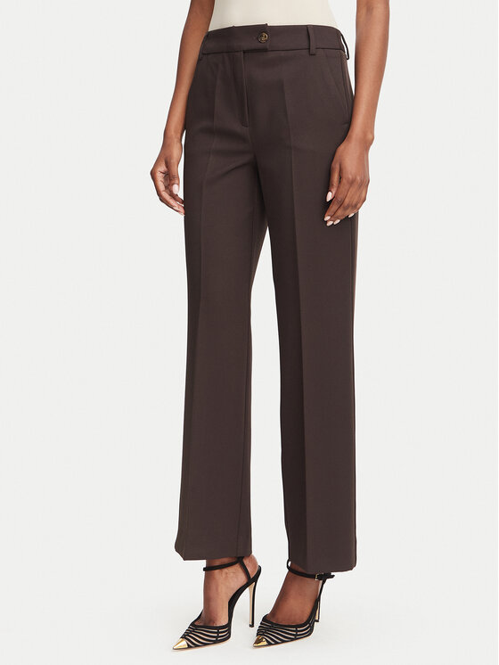 Marella Marella Riidest püksid Emme by Marella Ghinea 2625136081 Tumepruun Straight Fit