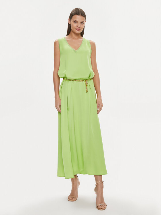 Fracomina Fracomina Poletna obleka FJ24SD3014W64101 Zelena Loose Fit