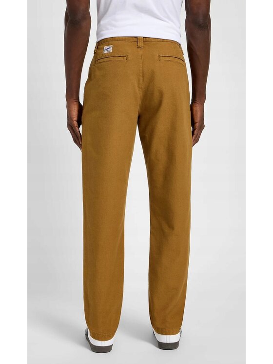 Lee Lee Jeansy Relaxed Workwear Chino Brązowy Chino Fit