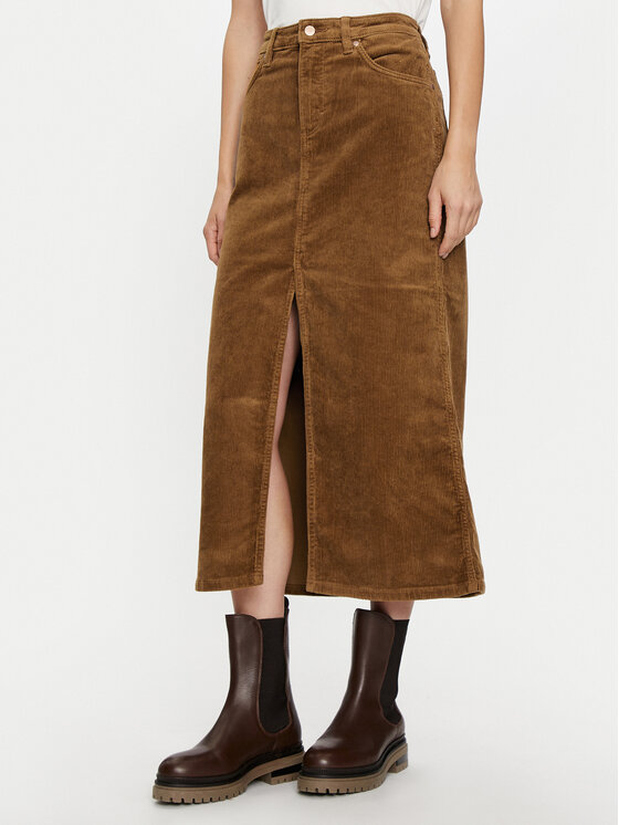 Wrangler Midi sukňa 112356436 Hnedá Regular Fit