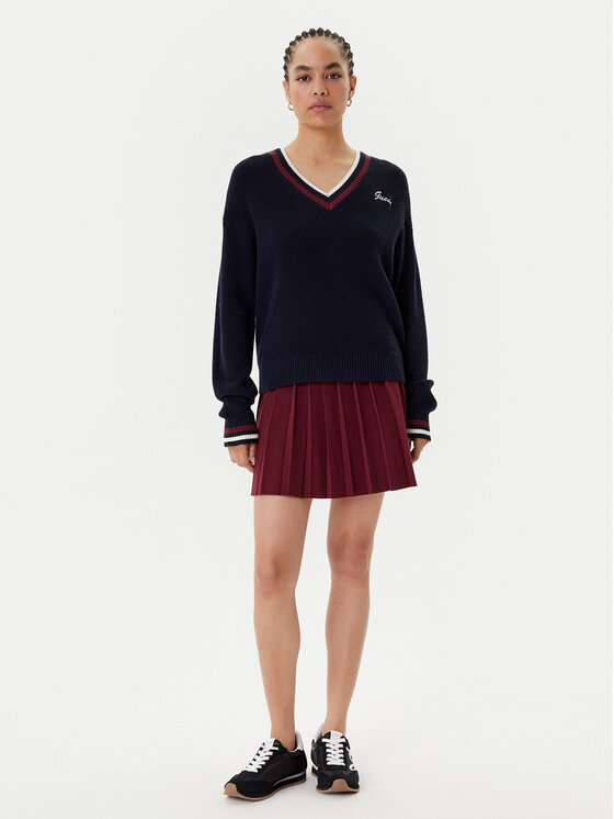 Guess Guess Plisēti svārki V5BD02 Z1152 Bordo Regular Fit