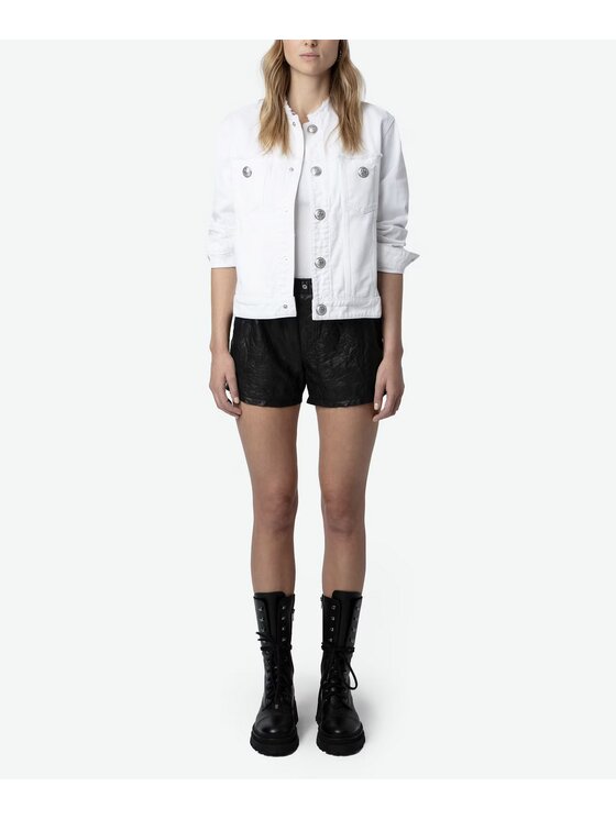 Zadig&Voltaire Zadig&Voltaire Kurtka jeansowa WWOW6423JUD Biały Close Fit