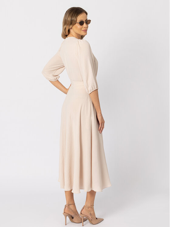 LIDIA KALITA LIDIA KALITA Sukienka koktajlowa Ophélie Beżowy jasny Flare Fit