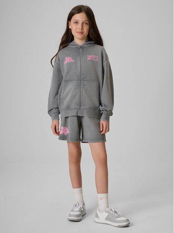 4F 4F Szorty sportowe SUMMER SPLASH Szary Loose Fit