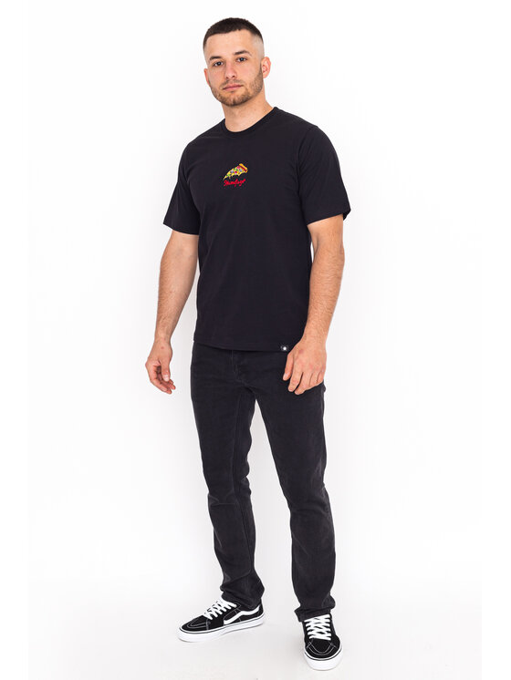 Kamuflage Kamuflage T-Shirt Pizza Flip Czarny Relaxed Fit