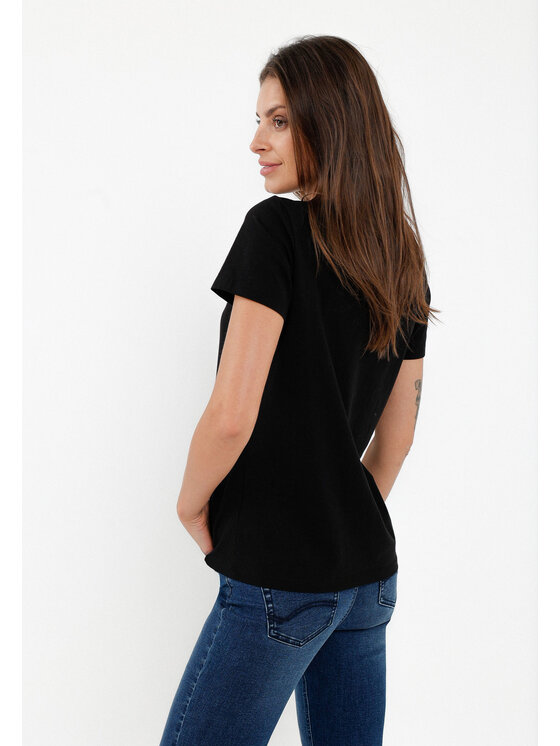 Volcano Volcano T-Shirt T-DIANA Czarny Regular Fit