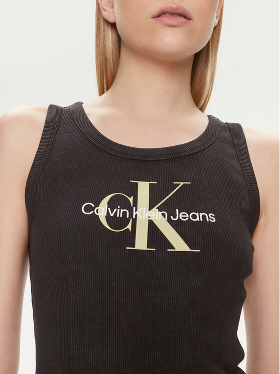 Calvin Klein Jeans Calvin Klein Jeans Top Archival Monologo J20J223160 Czarny Slim Fit